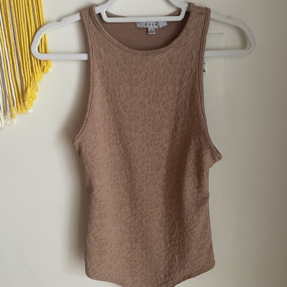 Gaze Textured Tan Bodysuit